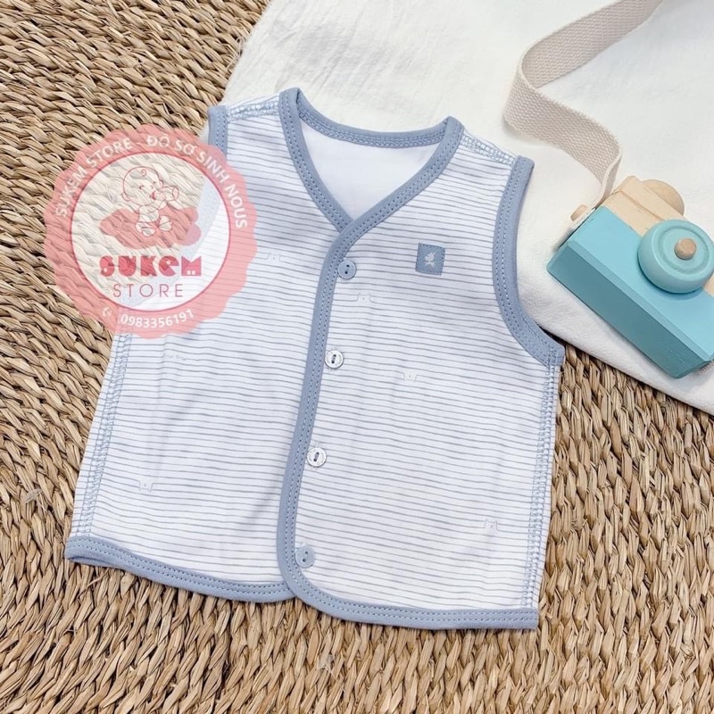 Gi lê sơ sinh Miomio cotton 2 lớp Mio ( Áo ghi lê gile sơ sinh )