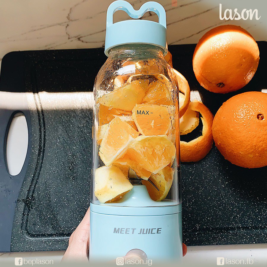 Máy xay sinh tố cầm tay YOICE 500ml, 4 lưỡi dao sắc bén, đai khóa an toàn, nhỏ gọn tiện lợi - MEET JUICE