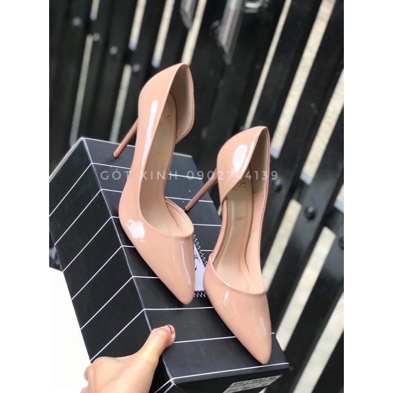 Giày cao gót bít mũi khoét eo cao 9p