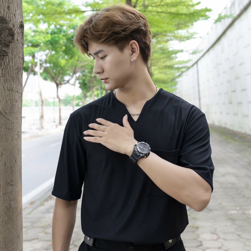 Áo thun phối sọc xiêu đẹp