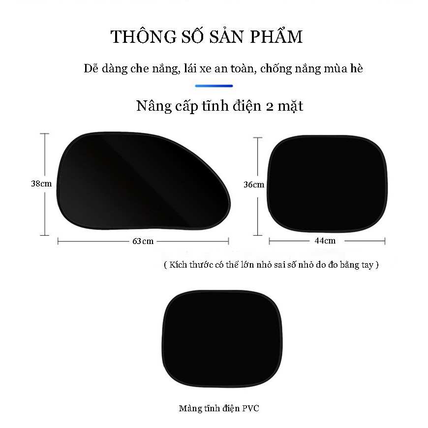 Tấm Phim Che Nắng tĩnh điện cách nhiệt dán trực tiếp lên kính xe ô tô, đủ size