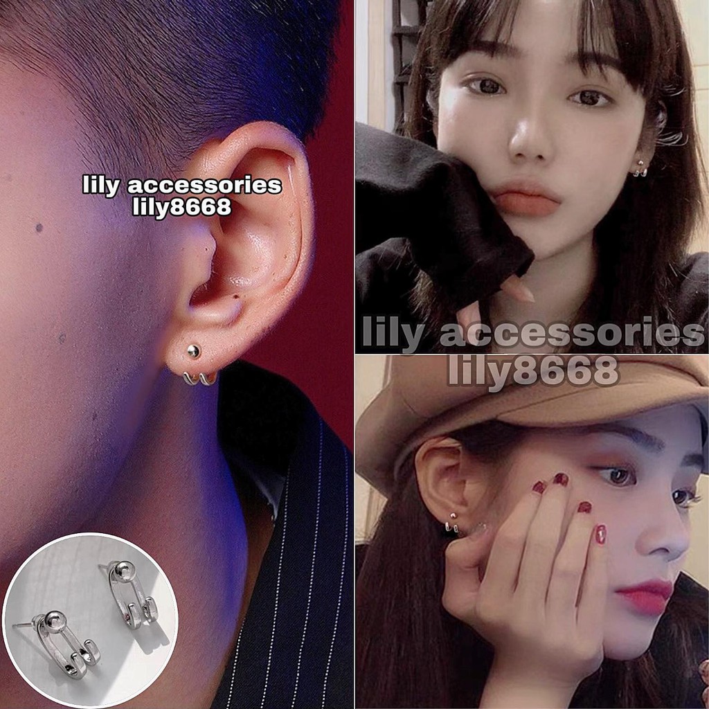 khuyên tai titan móc vành không gỉ không đen không dị ứng cho nam nữ unisex (nút xỏ)