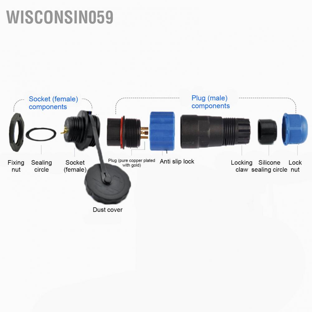 Wisconsin059 Aviation Plug Socket Durable Stable Safe Reliable Corrosion Resistance Connector for Program Controlled Machines