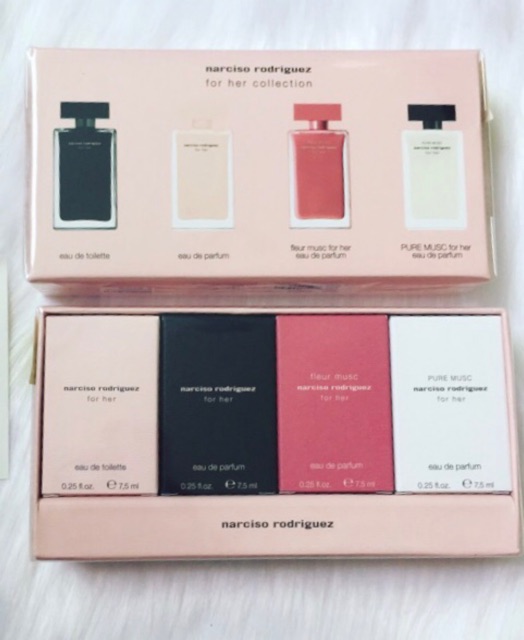 Set Bộ Nước Hoa Narciso Rodriguez mini 4 chai/ 7,5ml chai