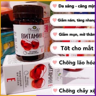 Vitamin e đỏ của nga mirrolla 270mg hộp 30v