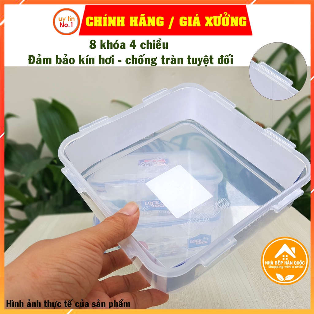  Hộp nhựa đựng thực phẩm, hộp bảo quản thực phẩm chia ngăn Lock&Lock HPL858 1,6L