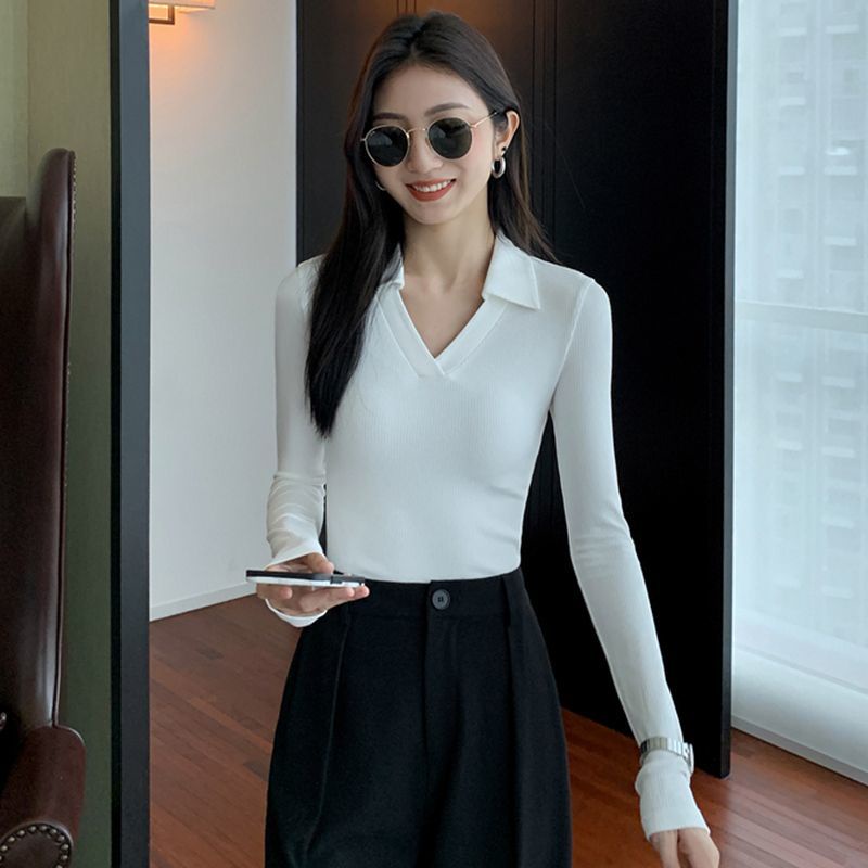 Áo polo Dáng Ngắn Cổ Chữ V Tay Dài Phong Cách Mới Cho Nữ JL-TX-608