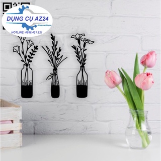 Trang trí tường tranh dán tường 3d gỗ dungcu-az24