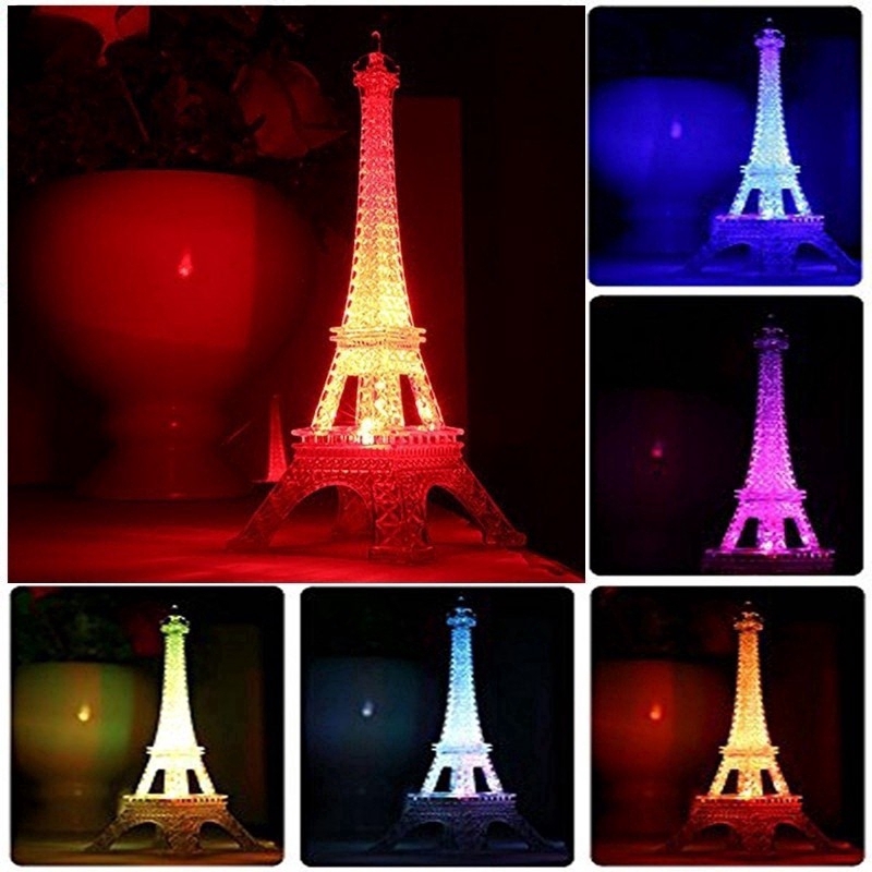 Mini Eiffel Tower Lighting Lamp Desk Bedroom Night Light Decoration Table LED Lamp