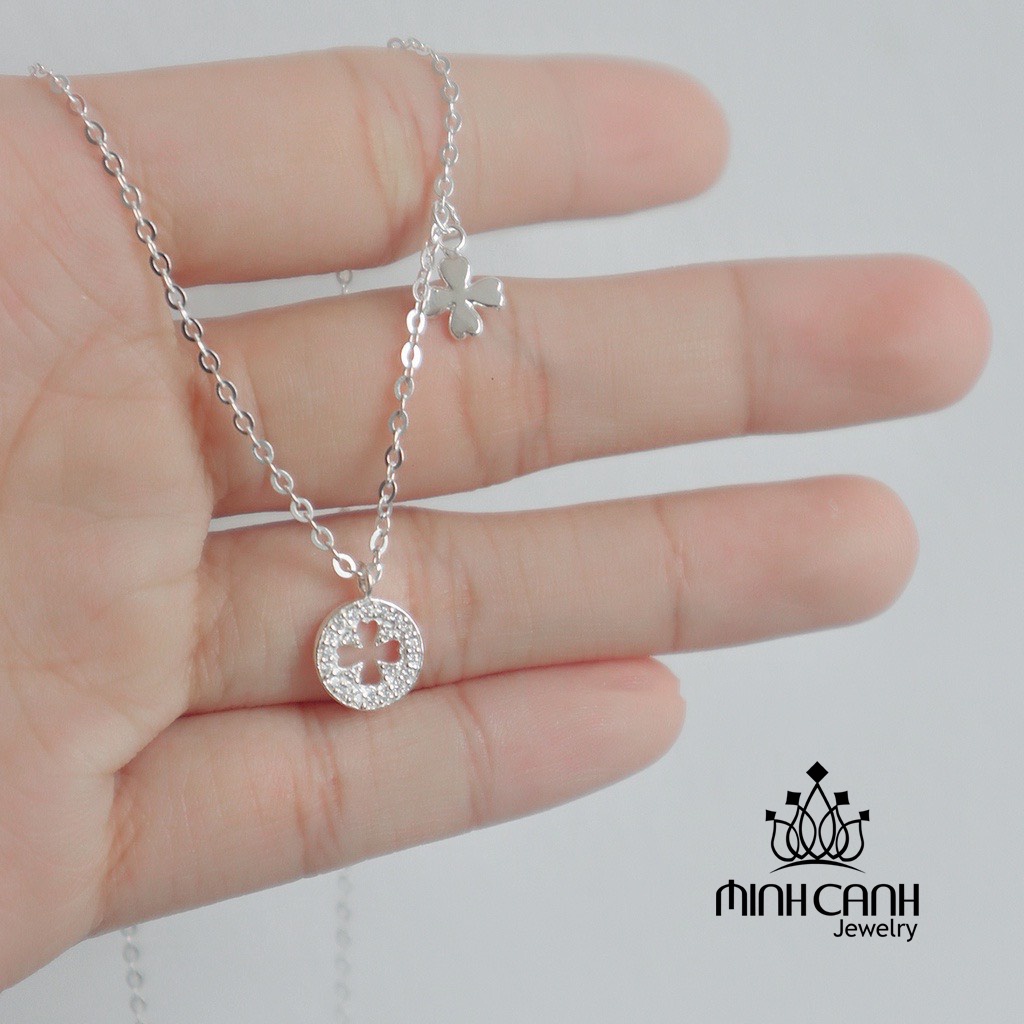 Dây Chuyền Bạc Mặt Tròn Cỏ 4 Lá Minh Canh Jewelry