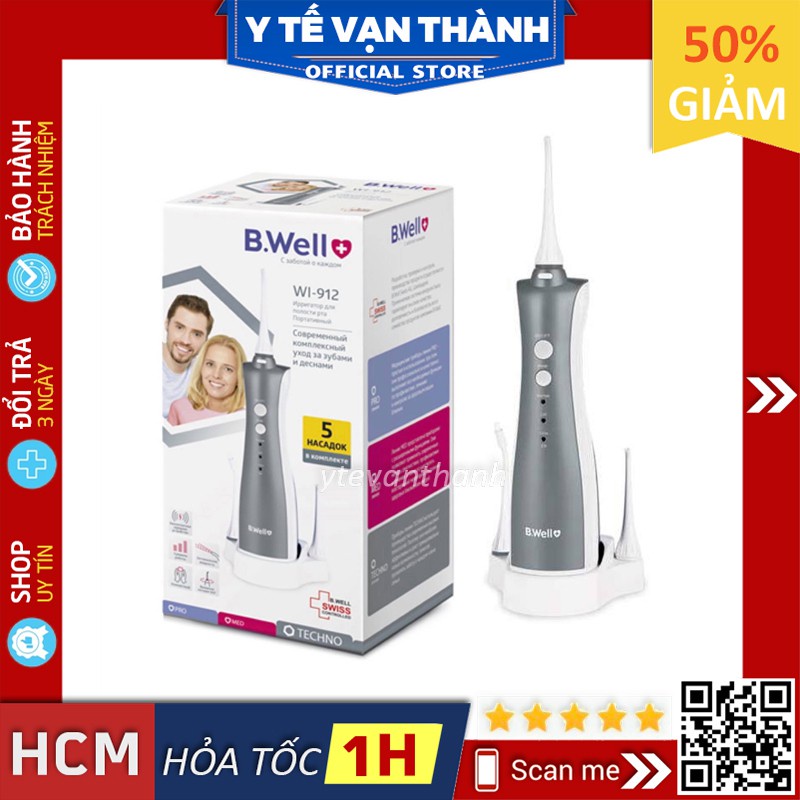 ✅ [CHÍNH HÃNG 100%] Máy Tăm Nước- B-WELL WI-912  (Phiên bản cải tiến 5 đầu phun) -VT0623 | Y Tế Vạn Thành