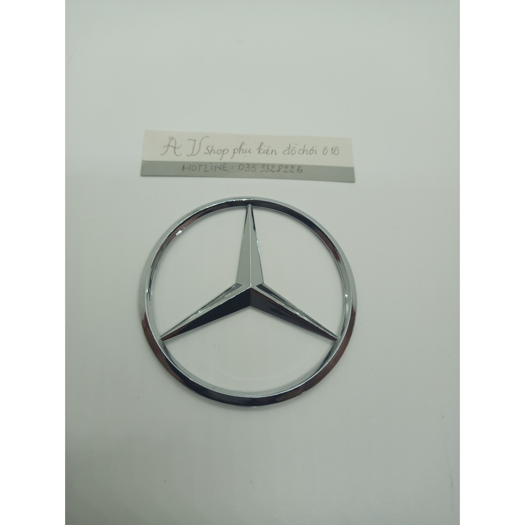 Logo biểu tượng sau xe ô tô Mercedes cao cấp, đường kính 90mm