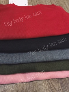 Váy len tăm body 