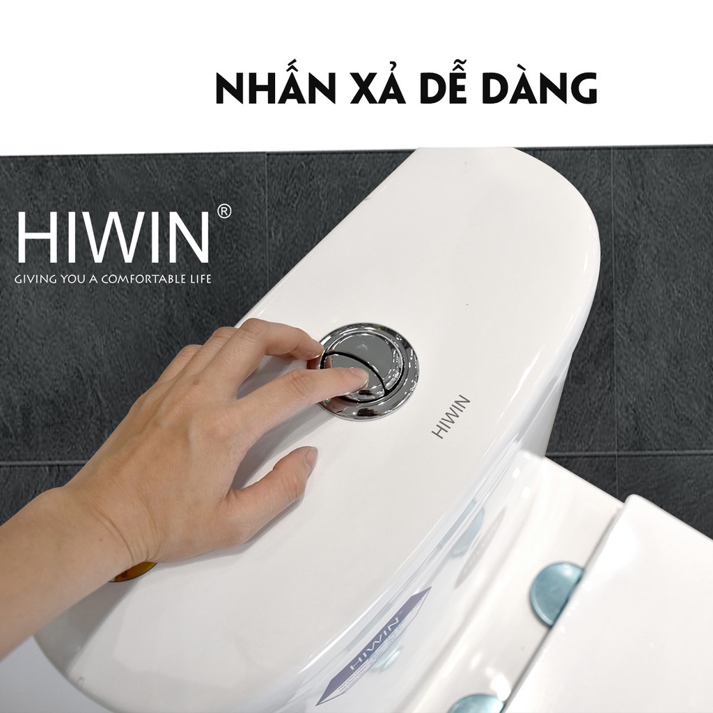 Bồn cầu sứ nguyên khối tráng men chống bám bẩn cao cấp HIWIN MT-2012