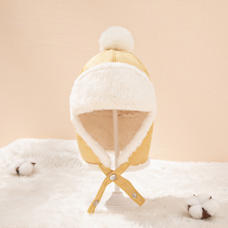 Mũ nhung flannel che tai giữ ấm mùa đông cho bé tùy chọn màu sắc