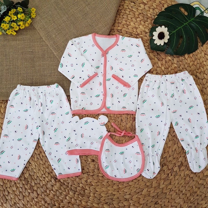 [Chọn Mẫu] Set quần áo sơ sinh 5 món, set quà tặng cho bé sơ sinh với chất liệu cotton mềm mịn