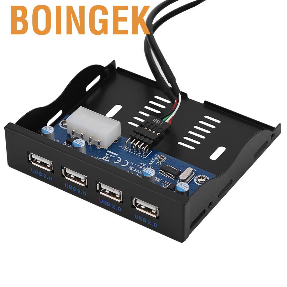 Boingek USB2.0 Floppy Front Panel 3.5'' Bay 9 Pin to 4 Interface USB 2.0 HUB