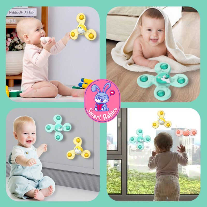 Con quay đồ chơi Spinner dán tường kiểu dáng hoạt hình loại 2 cánh, 3 cánh, 4 cánh cho bé