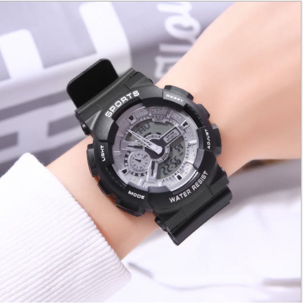 Đồng hồ nữ SPORT 1 điện tử chạy full kim và điện tử dây cao su siêu bền chống nước tốt | BigBuy360 - bigbuy360.vn