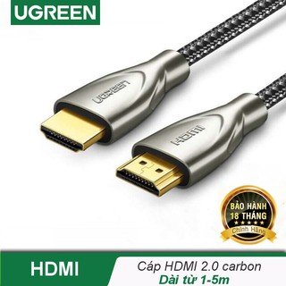 Cáp HDMI 2.0 Carbon chuẩn 4K@60MHz mạ vàng cao cấp độ dài từ 1-5m UGREEN HD131