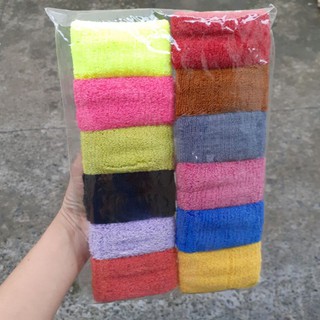 Túi 12 Len cột tóc bản to len cứng búi tóc (4×7.5cm)
