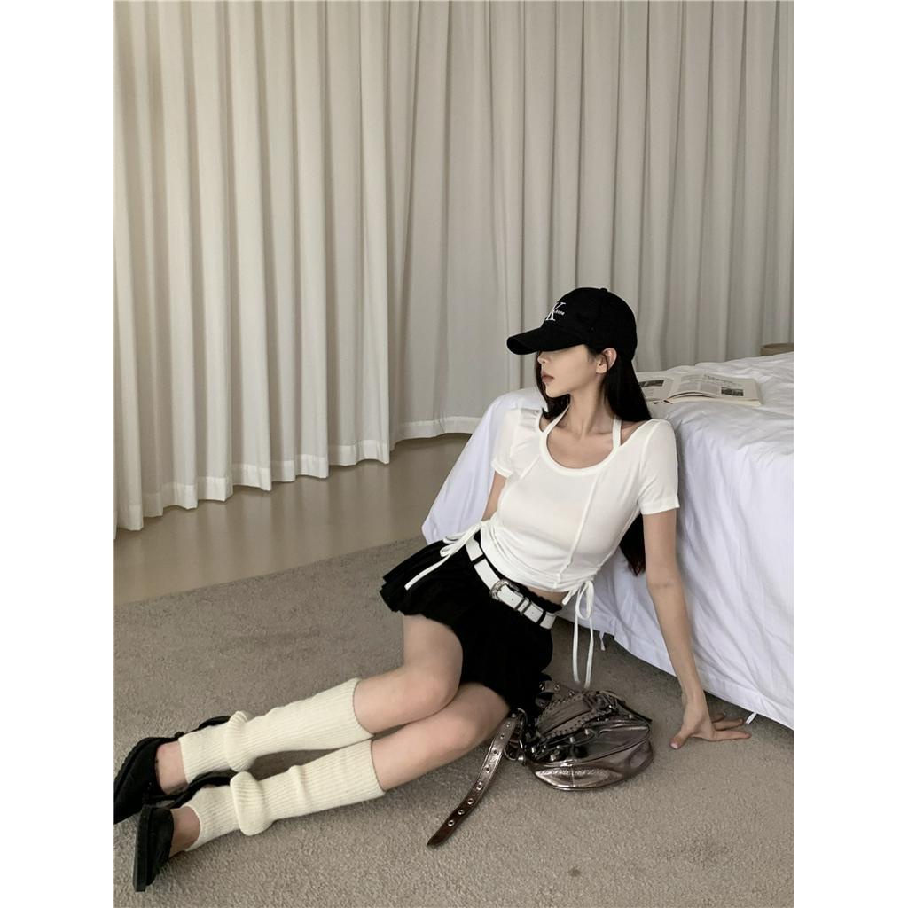 Áo Hai Dây Dáng Ôm Ngắn Tay Thời Trang Cho Nữ 63653