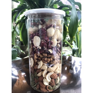 Mix 6 loại Hạt Dinh Dưỡng [Macca+Óc chó vàng + Đỏ+Hạt Điều+Hạnh Nhân+Hạt bí] [Hũ 500gr]