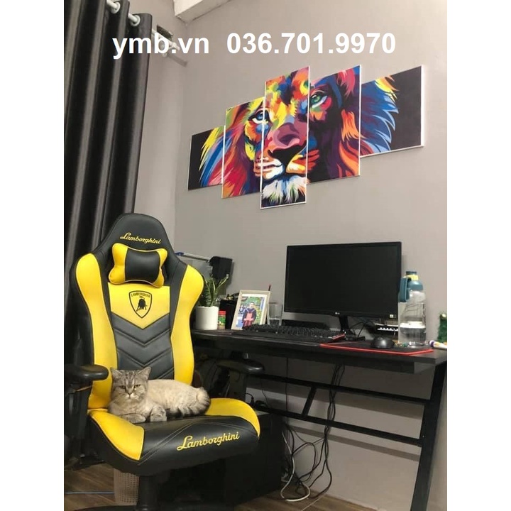 Ghế Game Lamborghini xoay ngả lưng 180 độ chỉnh cao thấp ghế gaming stream văn phòng.