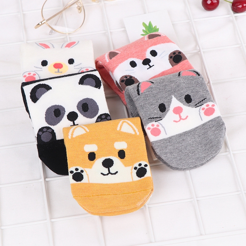 Kawaii Animal Printed Ankle Socks Women Girl Cat Slipper Socks Target 100  Cotton Loafer Socks Low Cut Socks Non Slip White Socks | Shopee Việt Nam