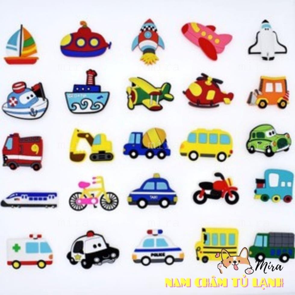 Nam Châm Tủ Lạnh PVC Phương Tiện Giao Thông Xe Máy Bay Cho Bé Trang Trí Bàn Học, Đính Note MIRA-PVC79001