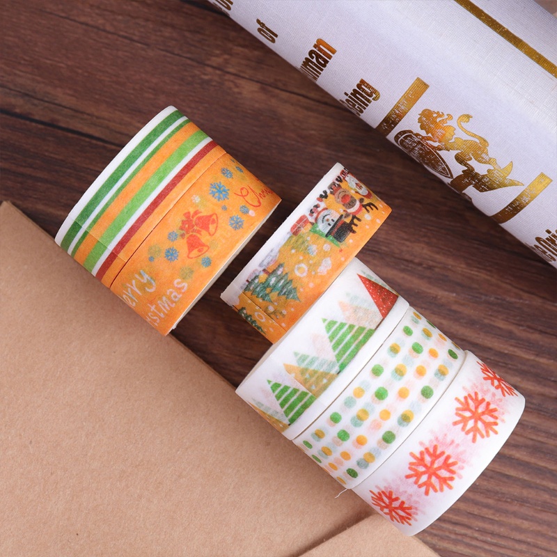 Set 24 Cuộn Băng Dính Washi Họa Tiết Giáng Sinh Trang Trí Thủ Công Đa Ứng Dụng