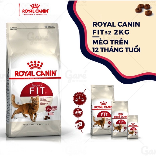 [Mã PET50K giảm Giảm 10% - Tối đa 50K đơn từ 250K] Thức Ăn Cho Mèo Royal CANIN FIT 32- 2 KG dành cho Mèo từ 1- 7 tuổi