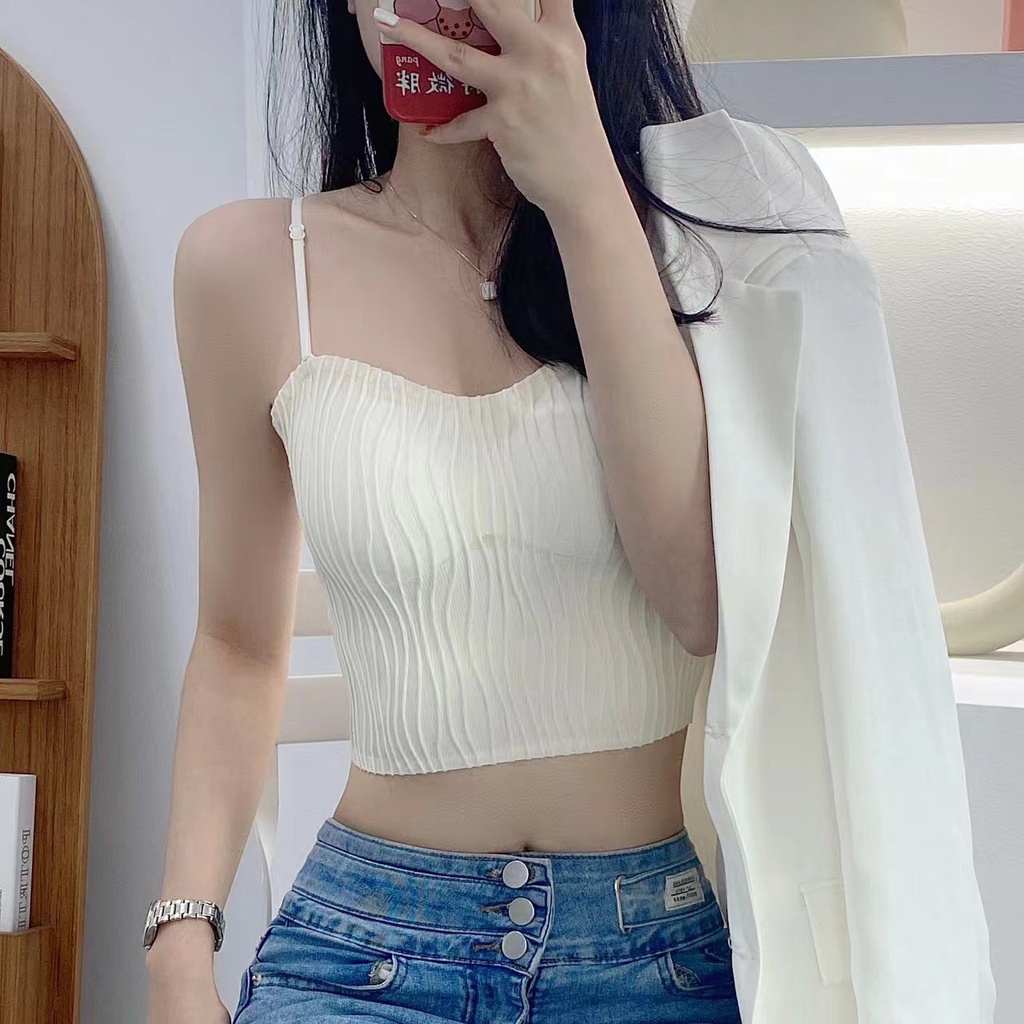Áo Bra Nữ Thiết Kế Viền Lượn Sóng Nhẹ Dáng Croptop Siêu Hot MS.A60