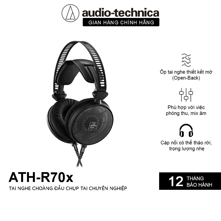 Tai Nghe Audio-Technica Open-back ATH-R70x - Hàng Chính Hãng