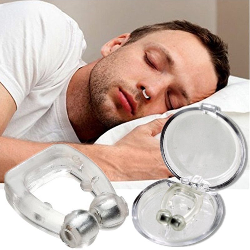 2/4 Kẹp mũi SUOLAER bằng silicon có nam châm chống ngáy ngủ tiện dụng