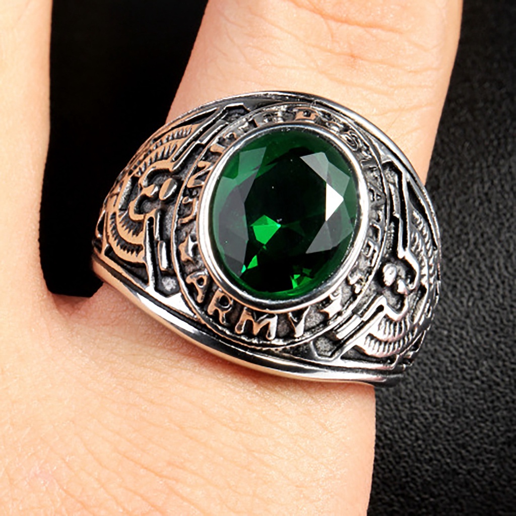 Nhẫn hợp kim đính đá quý nhân tạo sang trọng quý phái dành cho nam và nữ