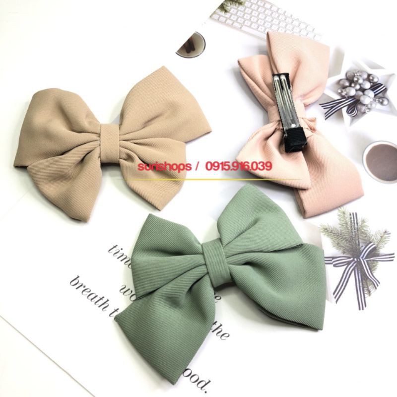 Kẹp Nơ Trơn Kẹp Màu, Kẹp Tóc Nơ Nhiều Màu