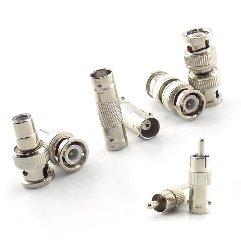 Set 2 Đầu Nối BNC Female Sang Male RCA Female Cho Hệ Thống Camera CCTV