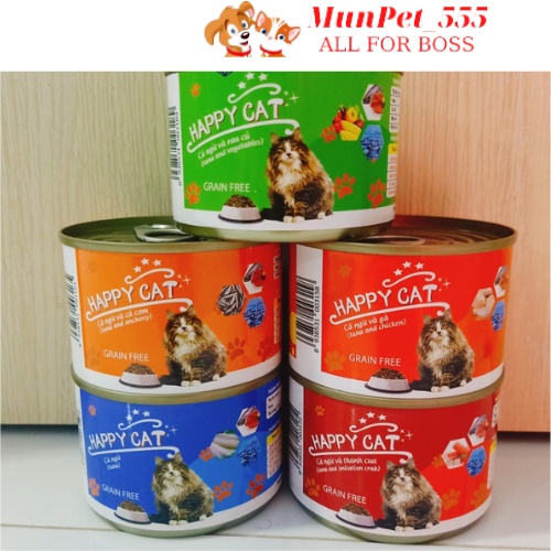 Pate Happy Cat 160g các vị Cá Ngừ Cá Ngừ và Gà Cá Ngừ và Rau củ Cá Ngừ và Thanh Cua Cá Ngừ và Cá Cơm