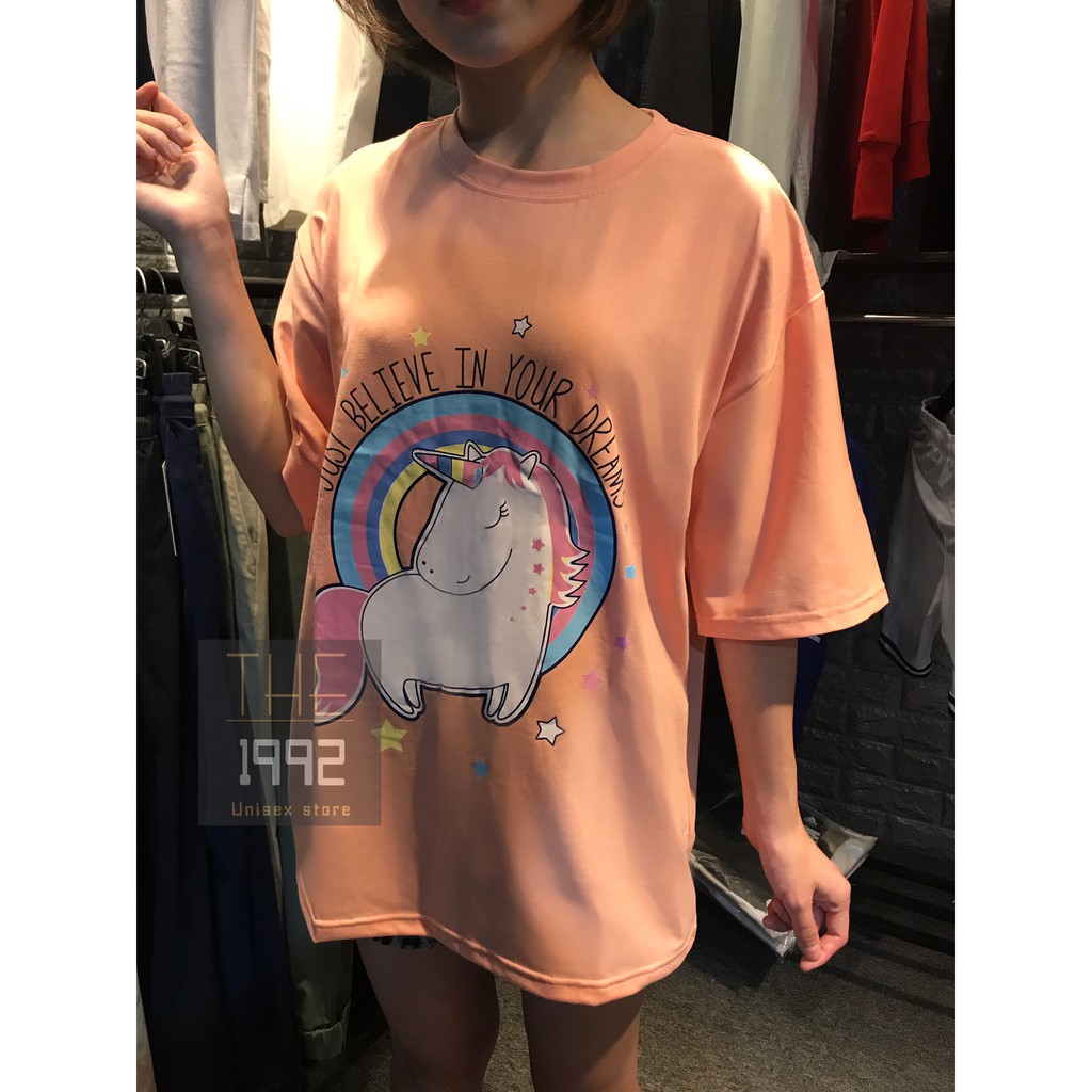 Áo thun áo phông tay lỡ Unisex nam nữ UNICORN 3 màu full size M L XL THE 1992