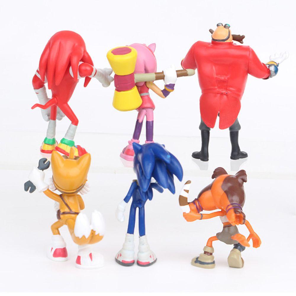 LILYES Collectible Dolls Tails Werehog Cartoon Figurines Kids Hedgehog Toy Sonic Figure Shadow Hedgehog Model Toy PVC Figure Sound Sonic Figure Movie Game Dolls Kids Birthday Gift Action Figures
