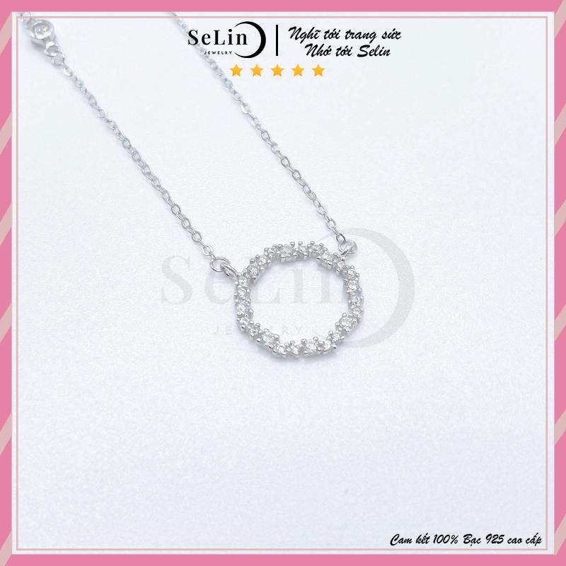 Dây chuyền bạc nữ 925 Sofia necklace cao cấp đính đá dáng tròn đẹp cá tính SELIN JEWELRY - 0100