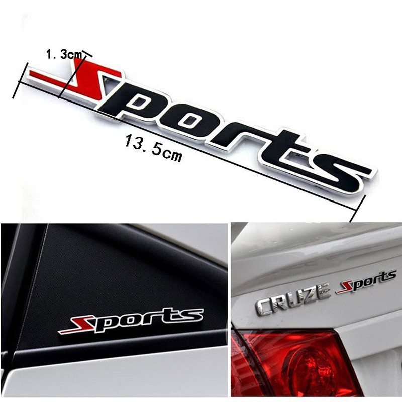 Decal Sport kim loại dán trang trí ô tô