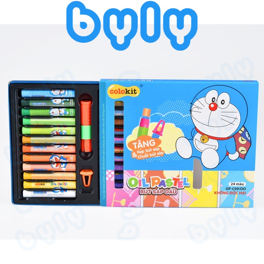[Ship Hỏa Tốc] Hộp bút sáp dầu Doraemon 𝑻𝒉𝒊𝒆̂𝒏 𝑳𝒐𝒏𝒈 Colokit, OP-C09/DO - OP-C07/DO - ByLy Store