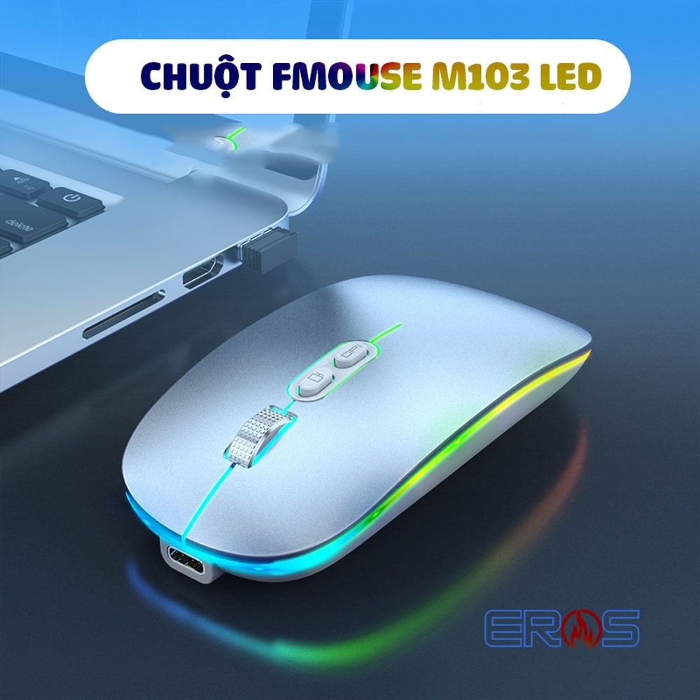 CHUỘT BLUETOOH FMOUSE M103 RGB TÍCH HỢP ĐÈN LED SIÊU ĐẸP