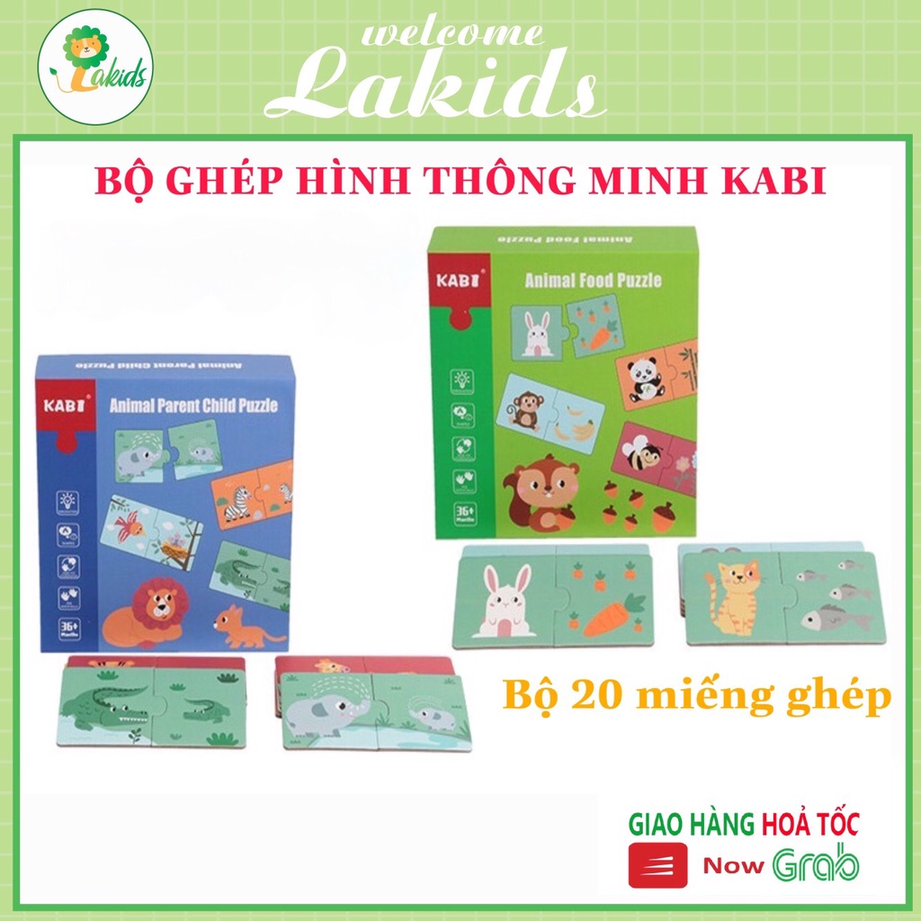 Bộ ghép hình Kabi 20 miếng ghép Lakids rèn luyện tư duy cho bé từ 01 tuổi LAKIDS