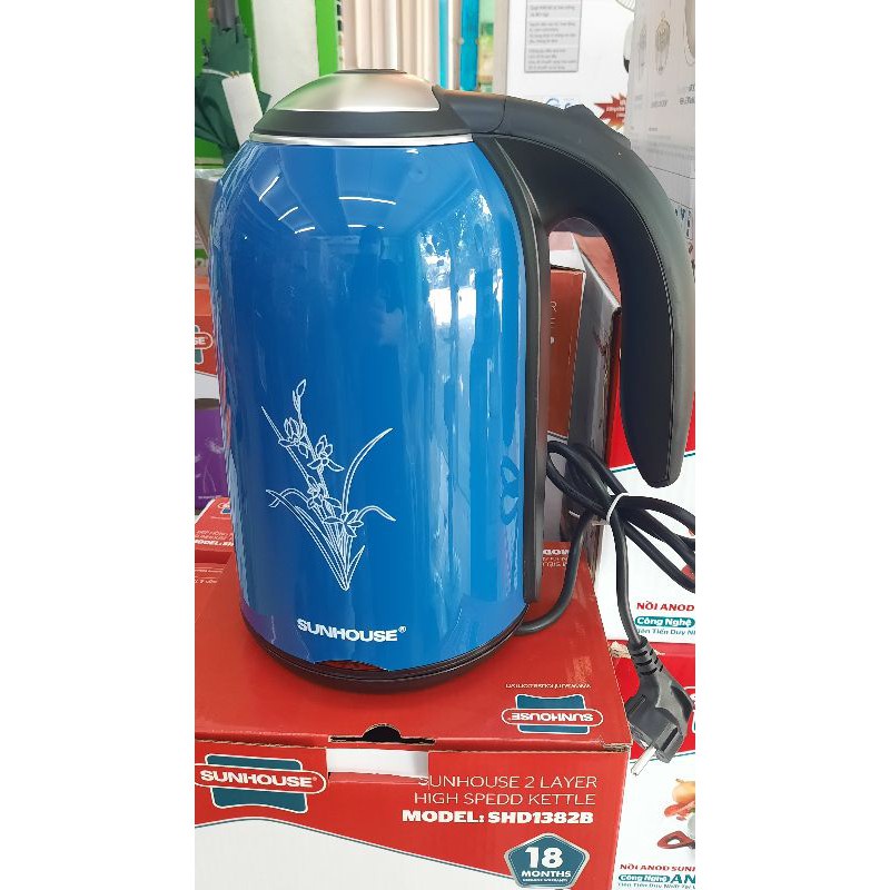 Ấm siêu tốc inox 2 lớp 1.7L SUNHOUSE SHD1382B