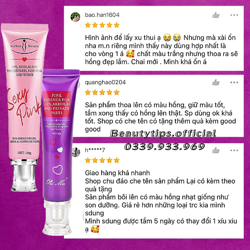 Kem Chống Thâm Môi - Làm Hồng Môi, Nhũ Hoa, Vùng Kín Sexy Pink 30g