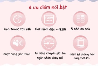 NỒI NẤU CHÁO CHẬM, HẦM CHẬM THÔNG MINH LOTOR 2L