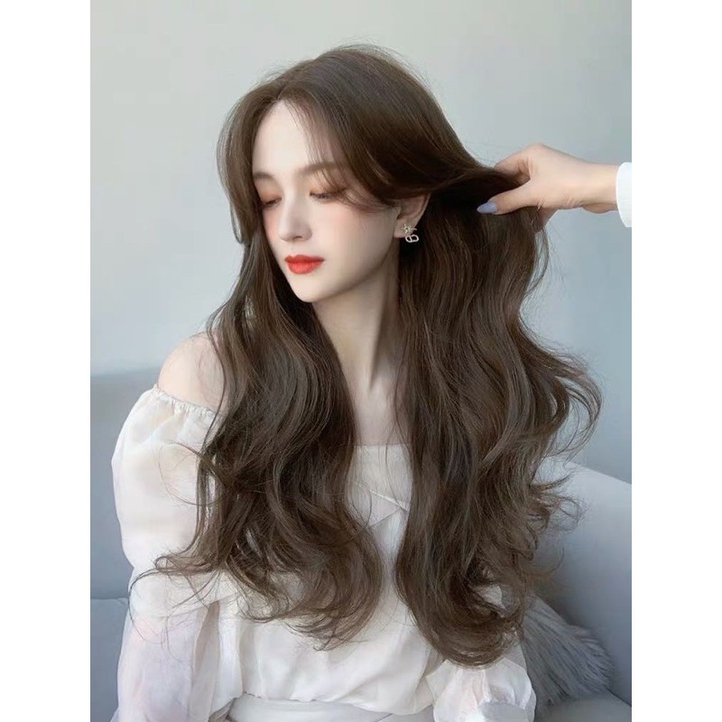 Tóc giả nguyên đầu nữ xoăn không mái đẹp ❤️FREESHIP cả đầu xoăn dài 2 mái bay- mã 2201